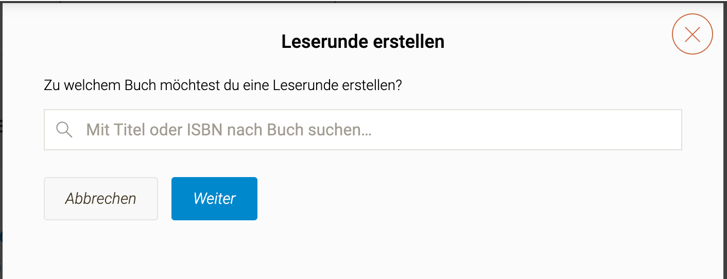 Screenshot: Gib den Titel oder die ISBN in den Suchschlitz ein
