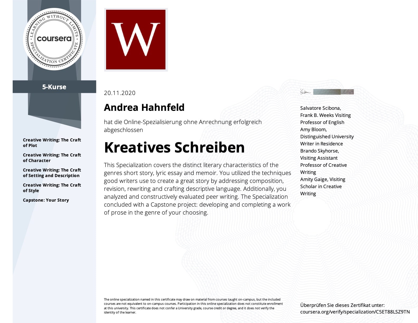 Coursera-Zertifikat