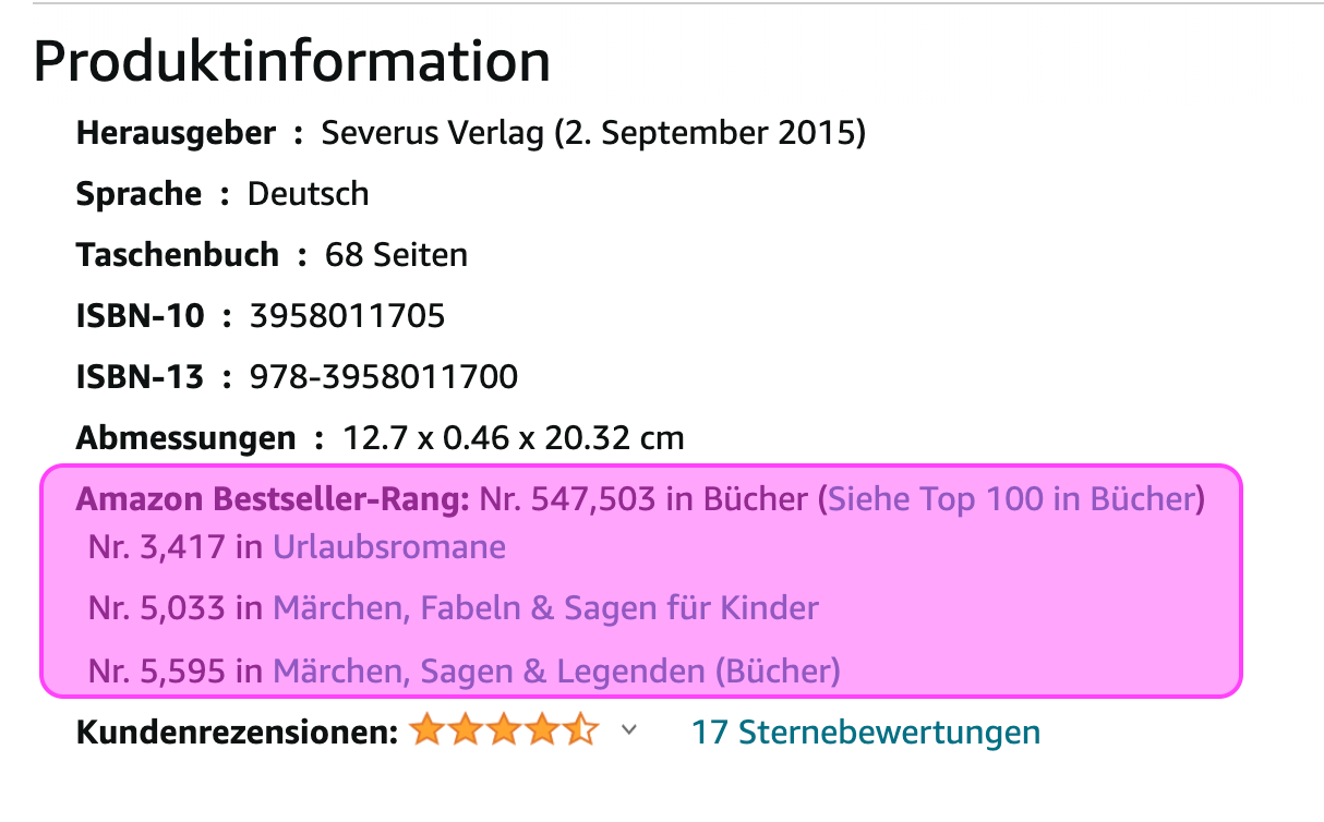 Screenshot: So findest du Buchkategorien im Amazon-Bestseller-Rang